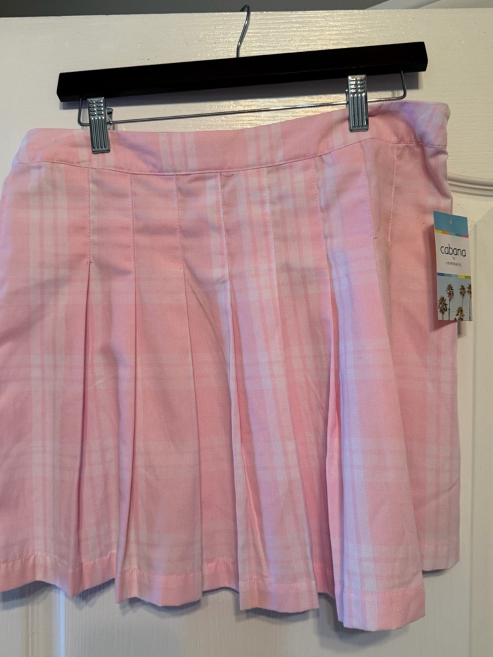 crown & ivy Pink Plaid Pleated Mini Skirt